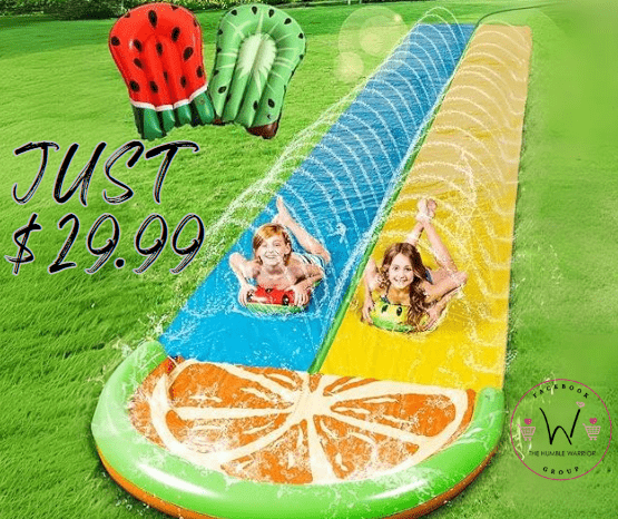 Sloosh 22.5ft Double Water Slide! - Home of The Humble Warrior